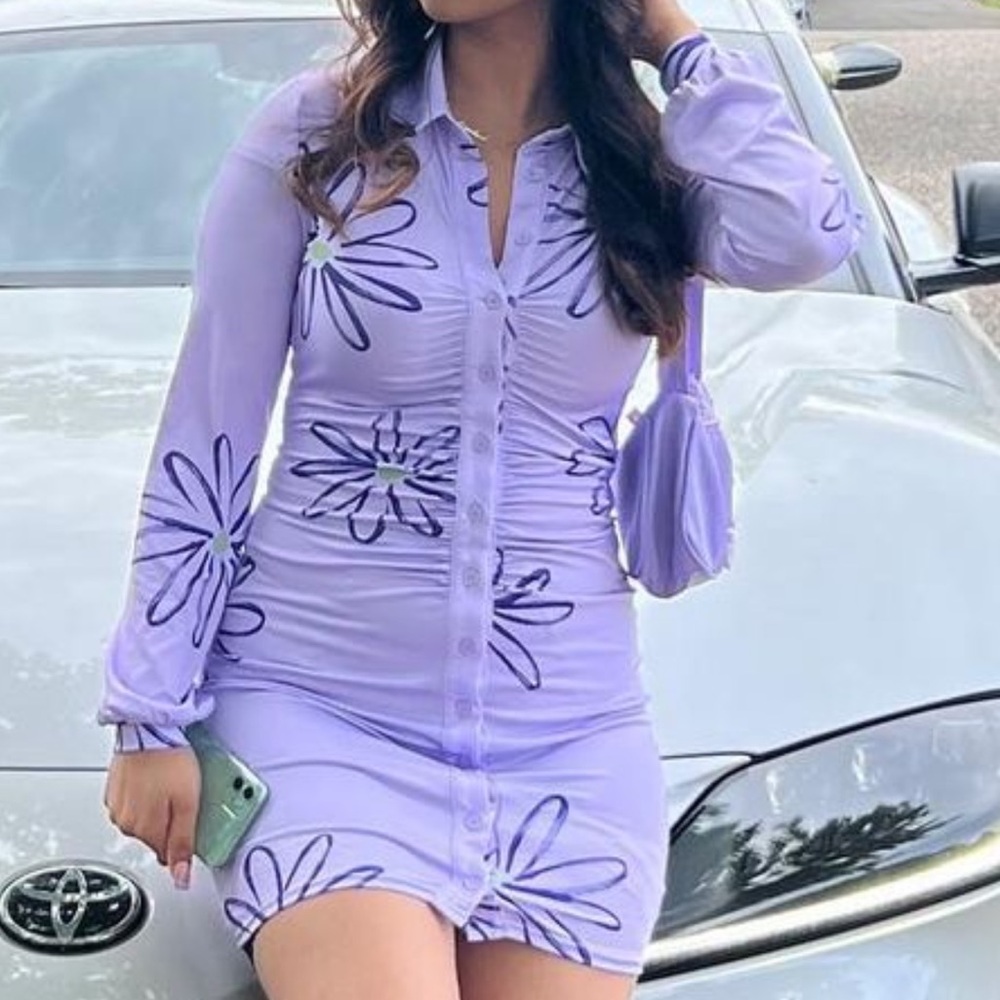 Purple Flower doodle Dress! 💜